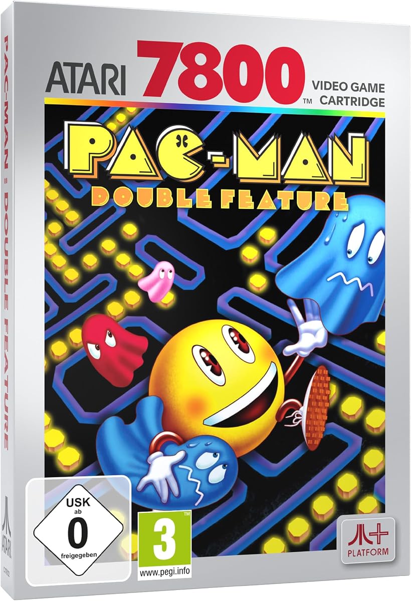 Dual function PAC-MAN (compatible with Atari 2600+, Atari 7800+ and Atari 7800 video game systems)