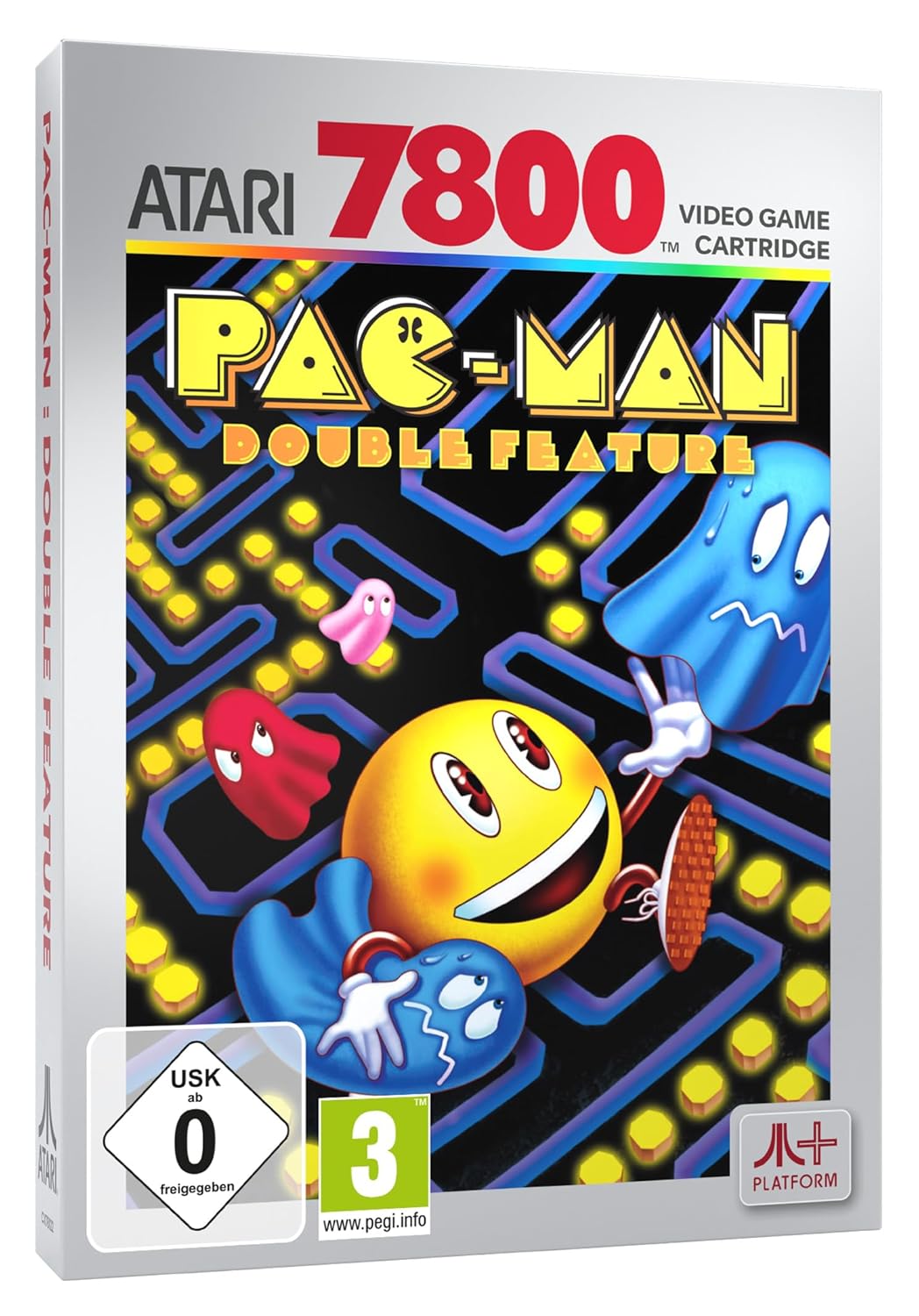 Dual function PAC-MAN (compatible with Atari 2600+, Atari 7800+ and Atari 7800 video game systems)