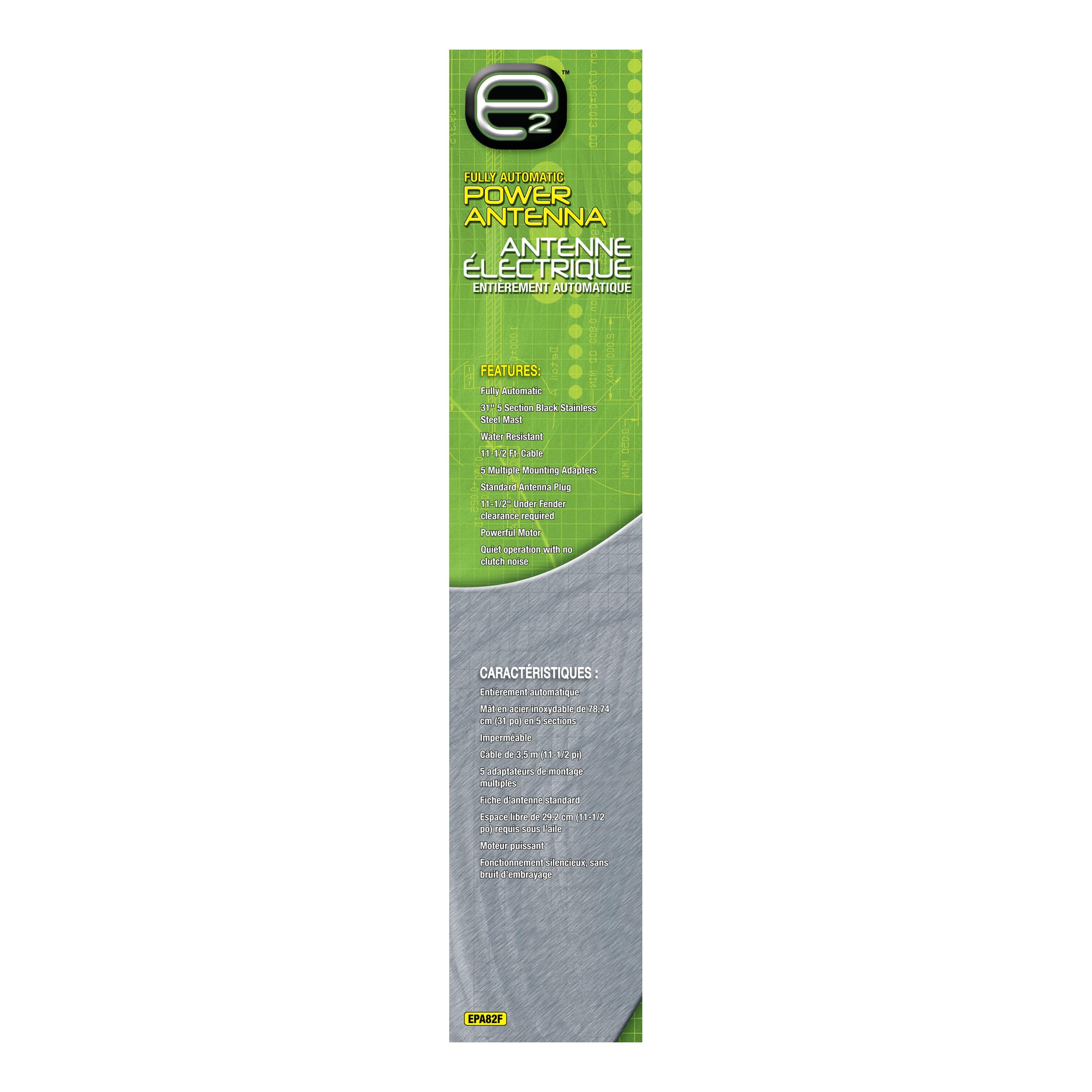 Scosche EPA82F Antenne électrique entièrement automatique pour radio de voiture, camion ou SUV – Antenne télescopique – Compatible avec radio AM/FM – Facile à installer pour une meilleure réception