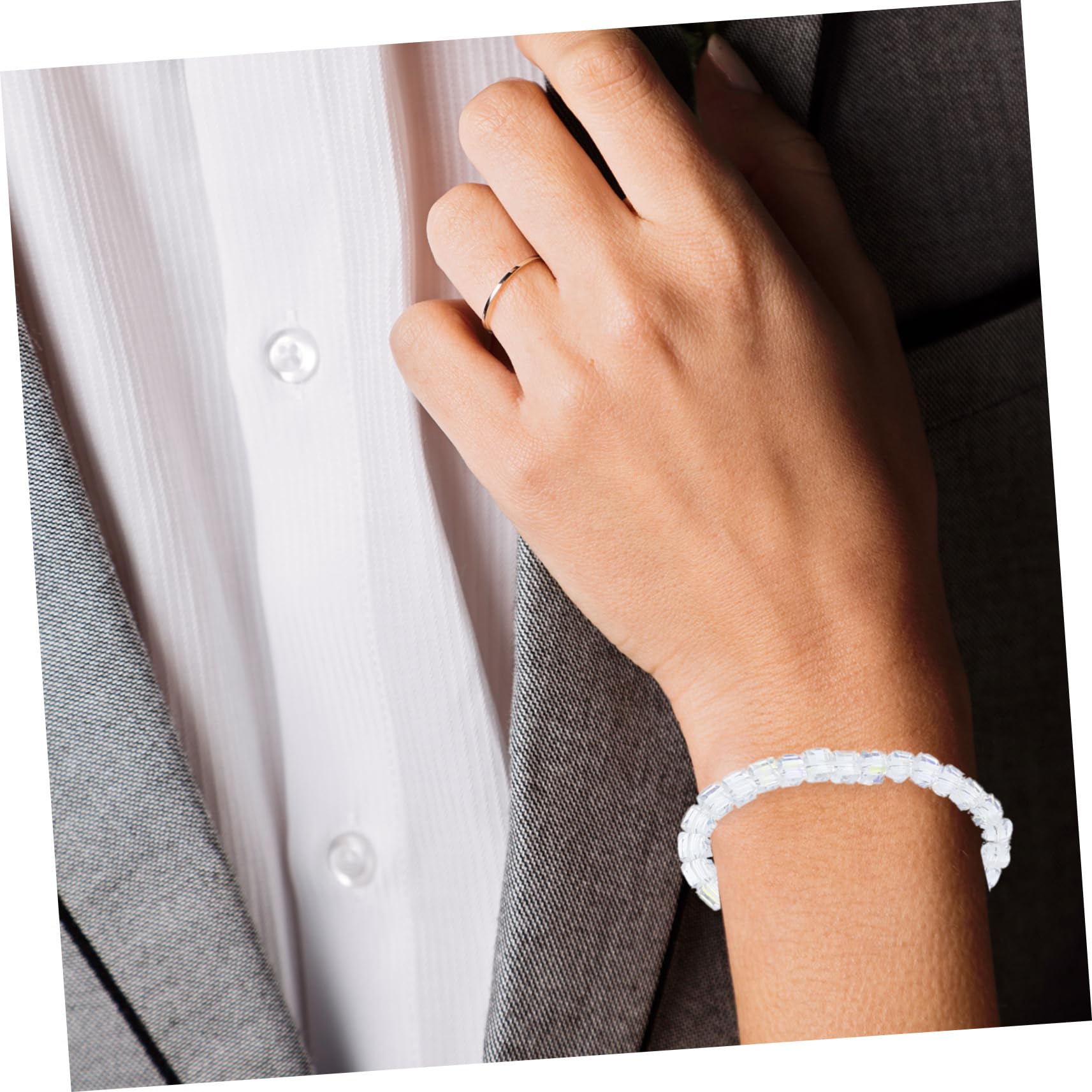 HOMSFOU 4 Stück Diy Quadratische Perlen für Schmuckherstellung Glasperlen für Armbänder Ohrringe und Haarschmuck Bastelzubehör für Kreative Diy Projekte pro Strang