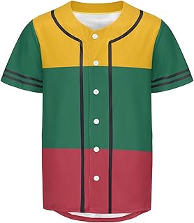 Vnurnrn Lithuania Flag Mens Baseball Button Down Jersey Hipster Hip Hop T Shirts