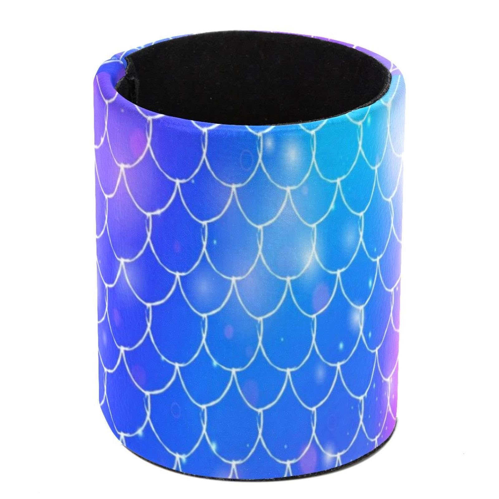 Eslifey Round Pencil Holder for Desk - Mermaid Fish Scales Colorful Pen Pot Cup Makeup Brushes Holder Stand Display - Home Office School Stationery Organiser — image 1