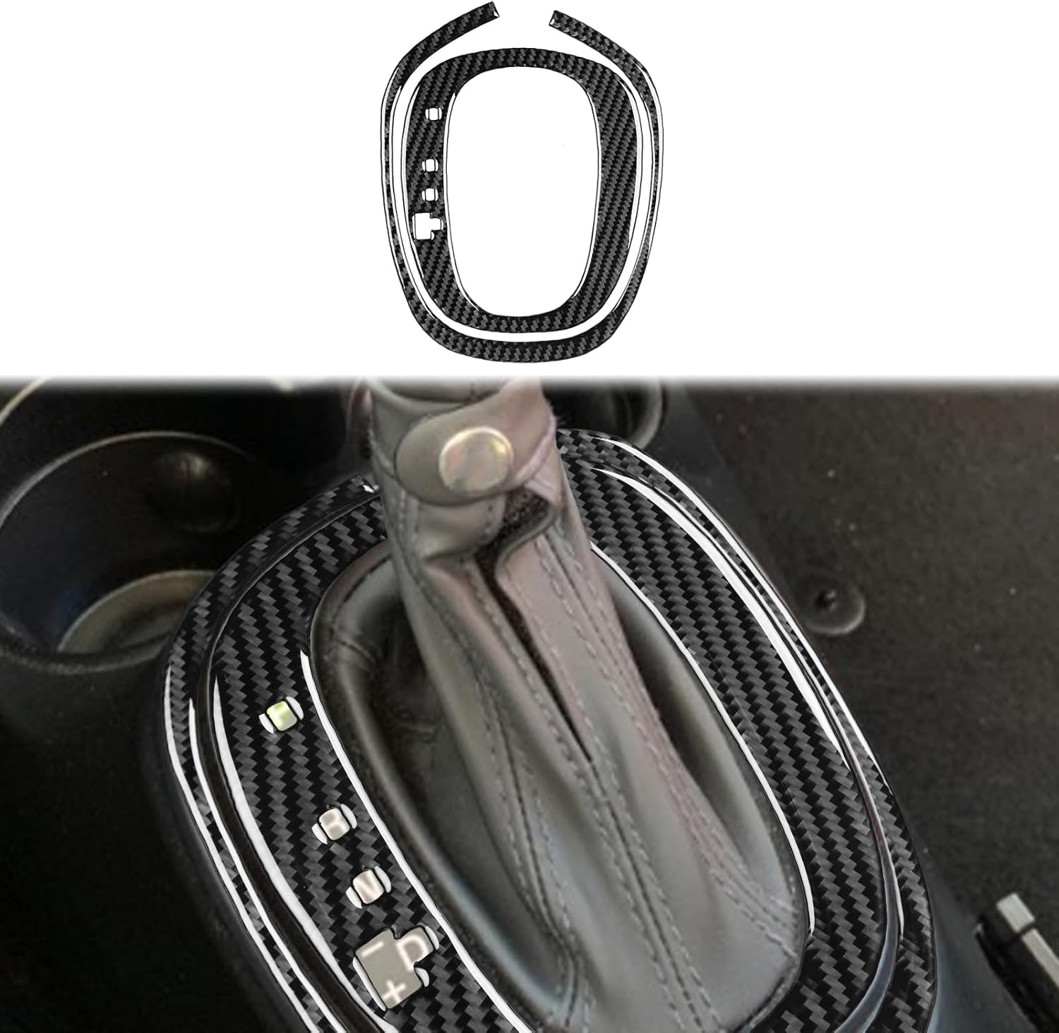 Car Carbon Fiber Accessories Central Control Kit 10pcs Protective Cover Sticker Anti-Scratch Compatible with Fiat 500L 2014 2015 2016 2017