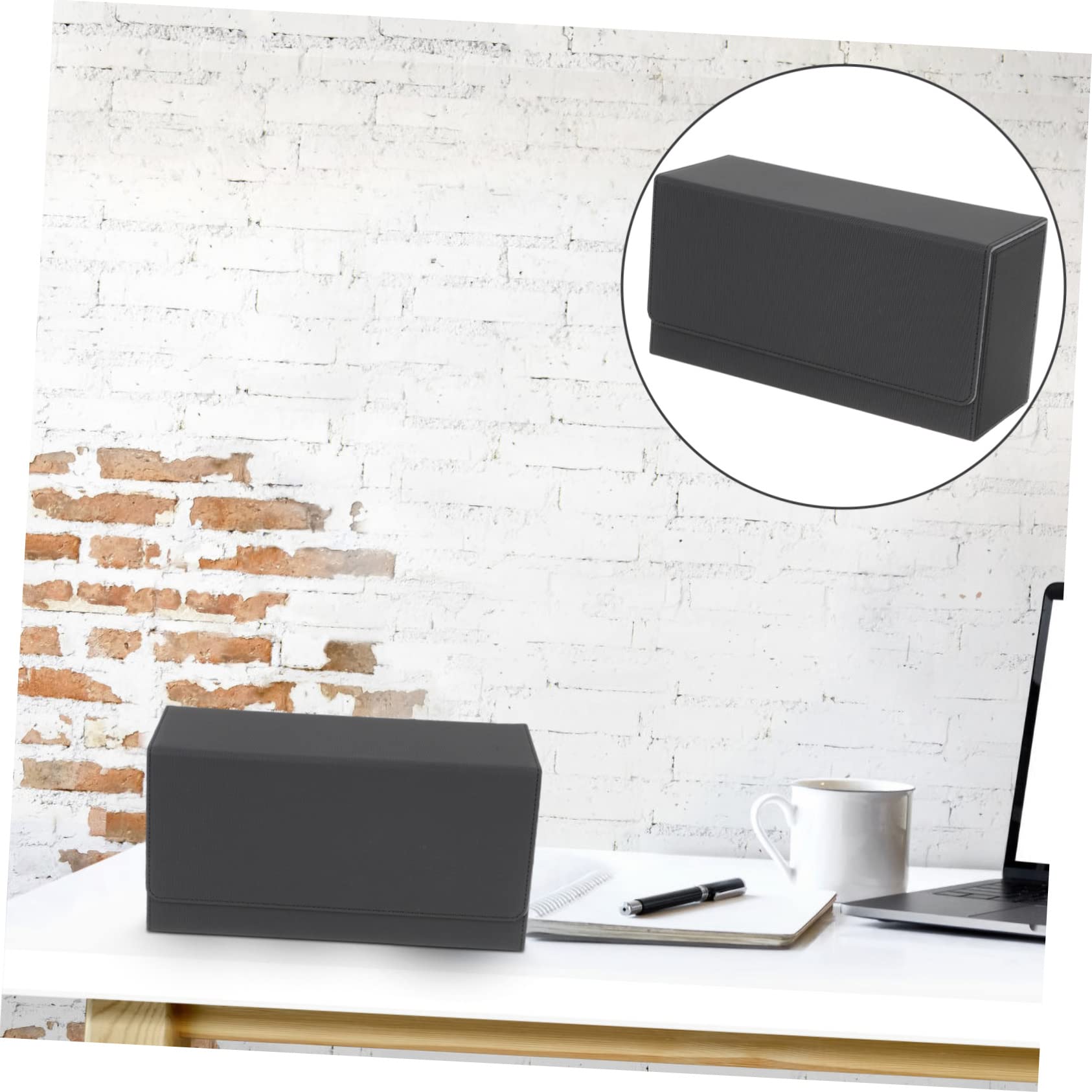 Vaguelly Custodia per Carte Sportive Pu Nera, Contenitore Grande | Scatola Organizer per Collezione, Facile da Trasportare, Protegge Dall’ordine e Dalla Perdita