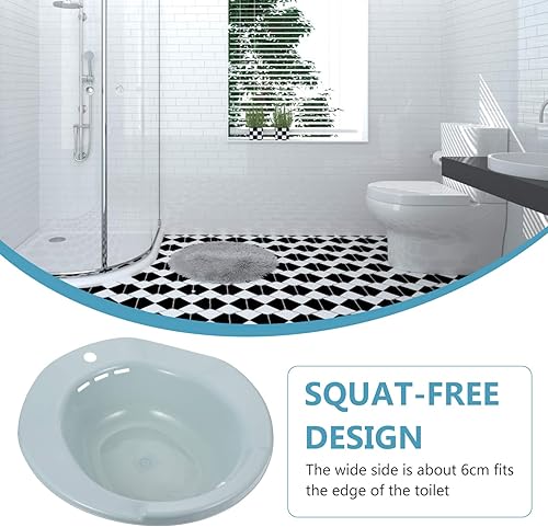 Miniatura 9 de Bañera sentada sobre el inodoro Lavabo de baño para mujeres embarazadas hemorroidales Los ancianos y pacientes post episiotomía azul