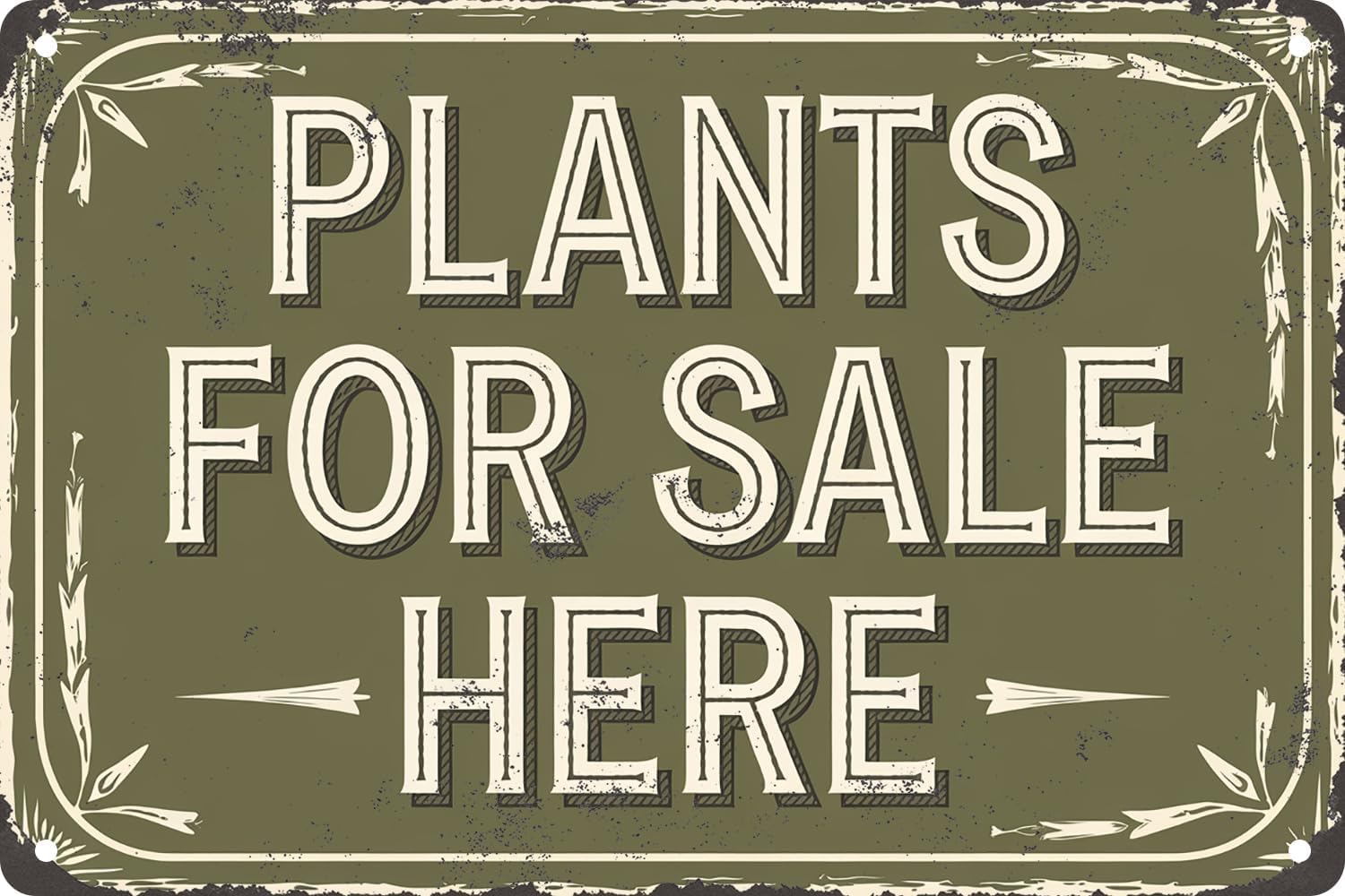 SMAZDFXX Plants For Sale Here Vintage Simple Metal Tin Sign For Greenhouse Club Garden Yard Shop Cafe Wall Art Decor Poster 5.5"x8"