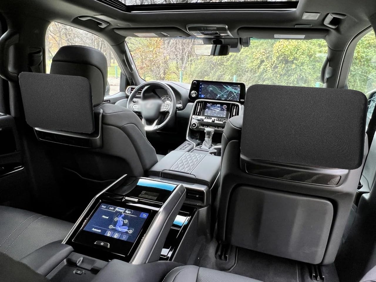 2 Pack Neoprene Rear Screen Protectors for 2023-2025 Lexus LX600 - Waterproof Dustproof Cover with Elastic Edge, Shock Absorbing for Dual Entertainment Displays