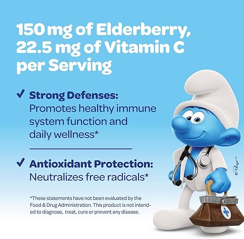 Vista 81 de The Smurfs - Gomitas nootrópicas para niños con vitamina B12 y L-teanina, gomitas de enfoque láser para suplementos de concentración y memoria