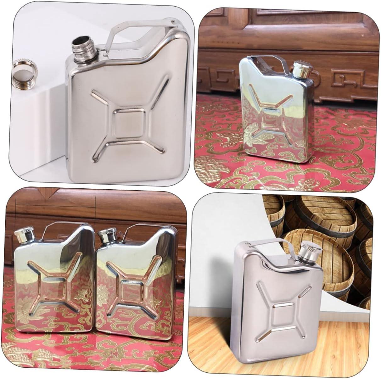 ULTECHNOVO Portable Canteen Outdoor Liquor Flask for Camping Fishing and Hiking Stylish Oil Bucket Design with Sealing Lid for Travel and Home Decor