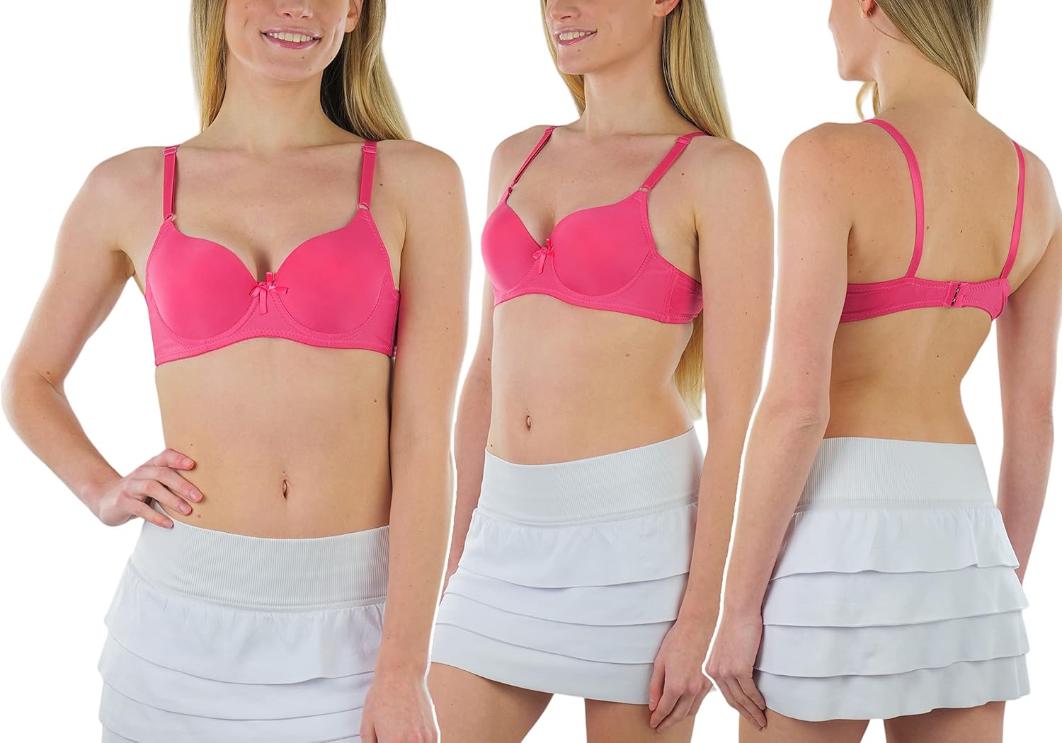 ToBeInStyle Women's Pack of 6 Padded Assorted Styles Supportive Bras Cup Size - A to DDD