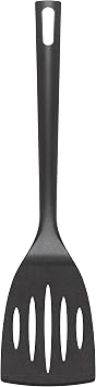 Chef Aid Nylon Flexible Slotted Turner, BPA Free Kitchen Spatula for use with Non-Stick Cookware, Part of a selection of Kitchen Utensils, Black