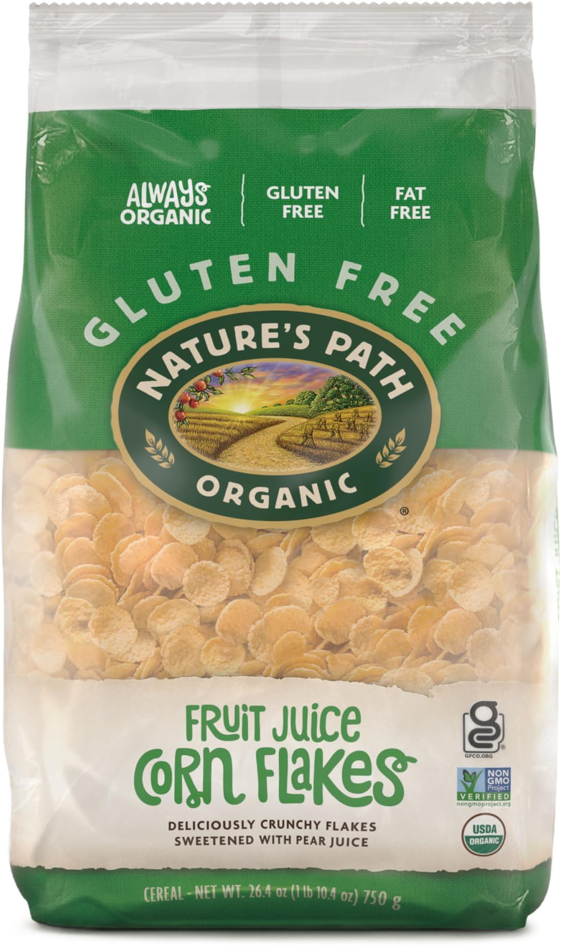 Organic Fruit Juice Corn Flakes, 26.4 oz (Pack of 1) Gluten Free, Non-GMO, Earth Friendly Packaging