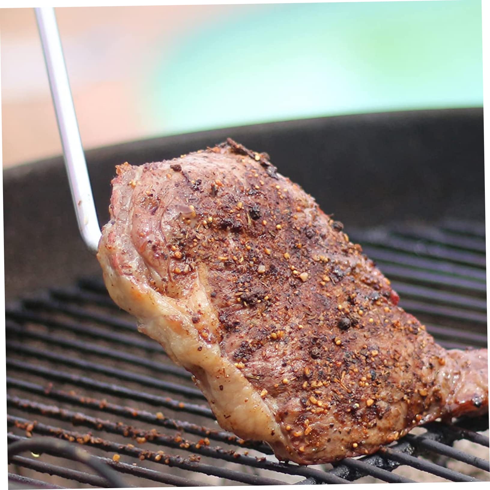 OFFSCH Portable Grill Flipper Bbq Turner Fork for Steak Sausage Chicken Easy to Clean