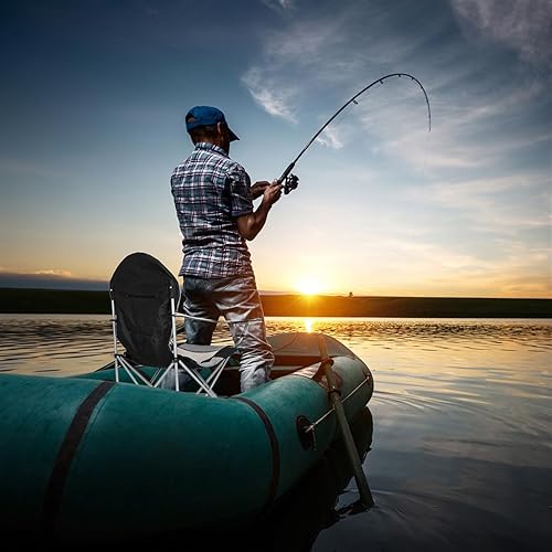 Miniatura 9 de Silla plegable de campamento, tamaño mediano, 330 libras, resistente al aire libre, con portavasos y bolsa exterior, silla plegable portátil y