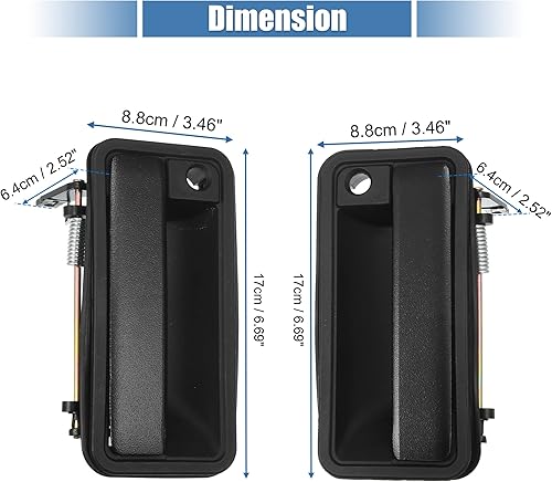 Miniatura 3 de X AUTOHAUX Par de manijas de puerta delantera izquierda derecha exterior w/Lock Cilindro llaves para Chevrolet Suburban Tahoe C1500 1995-2000 para