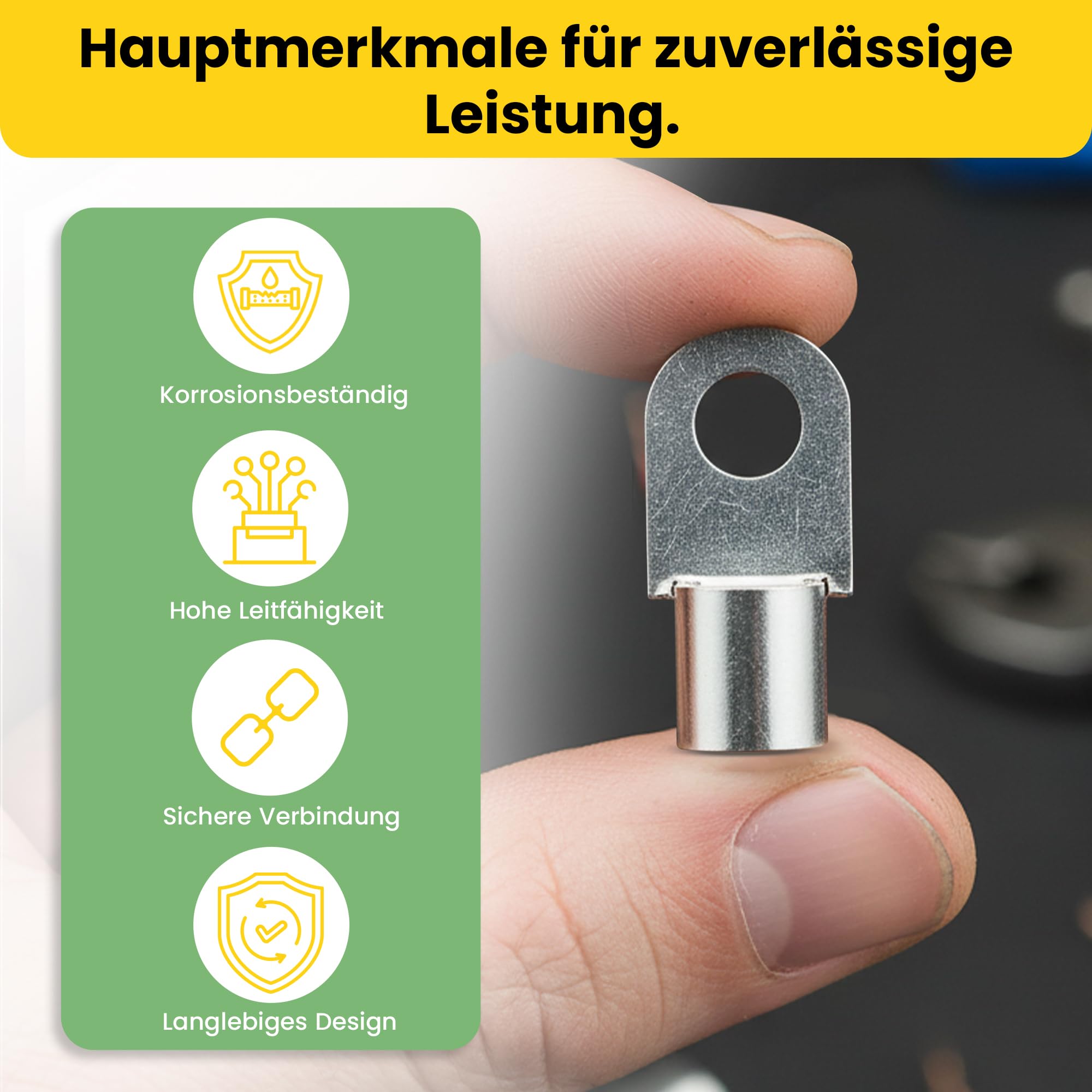 Offgridtec Quetschkabelschuh Verzinnt M8 50mm² 25 Stück DIN46234