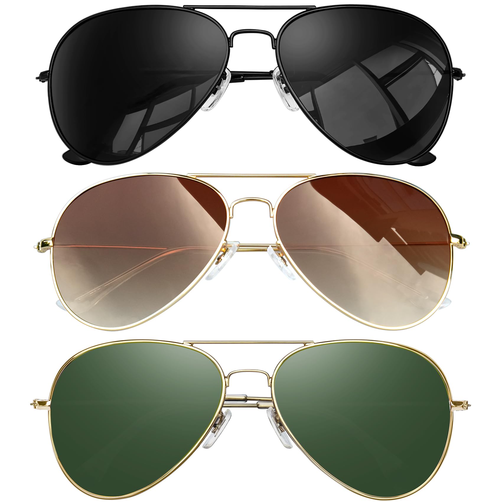 KANASTAL Military Style Sunglasses Men Women Metal Aviation Sun Glasses Polarized UV400 Oversized Shades Holloween Cosplay