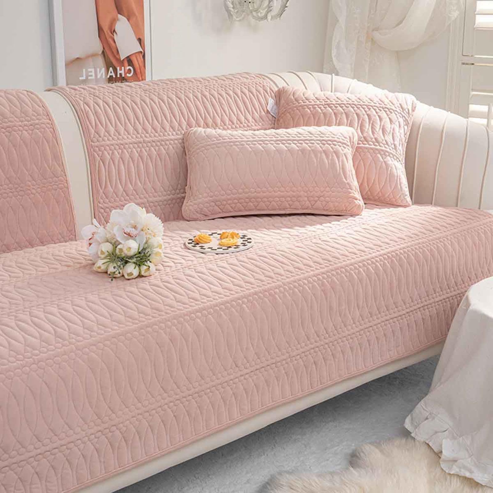 YSZBD Funny Fuzzy Sofa Cover 3/4/2/1 Seater Recliner I/u Shape Sofa Covers Corner Sofa Sofa Cushion Covers Winter Thick Plush Machine Washable Gray,#53-70x210cm
