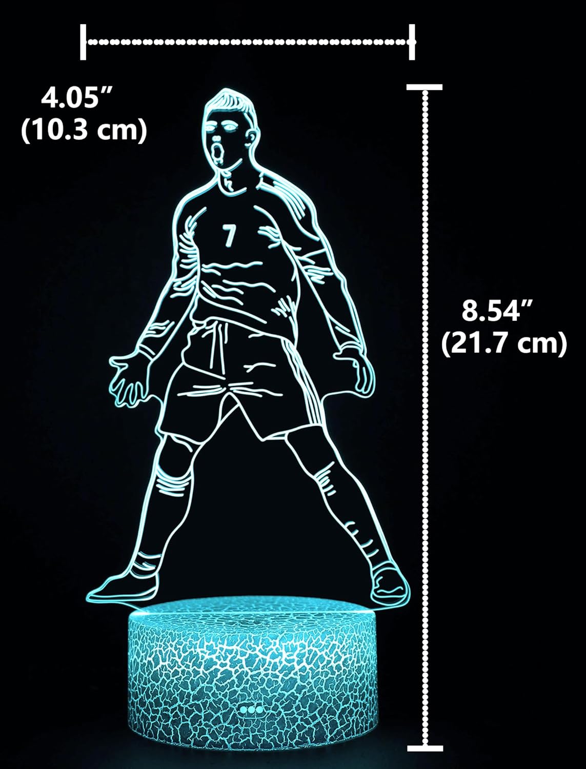 Soccer Night Light for Boys, 16 Colors Changing Dimmable with Remote, Siuuuu Celebration Figurine Lamp, Creative Soccer Decor Gifts for Girls Teens Men Birthday Christmas - Image 8