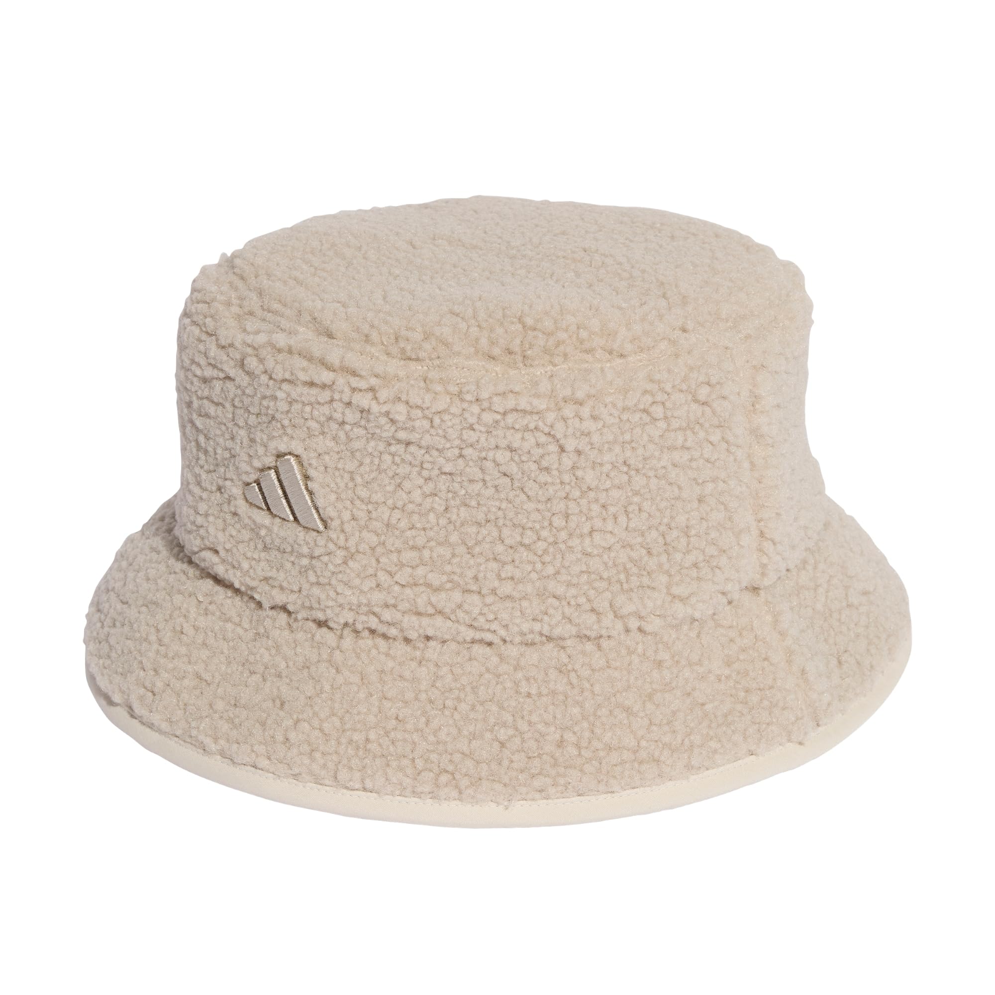 Adidas Beige Winterized Teddy Fleece Bucket Hat, Recycled Polyester,