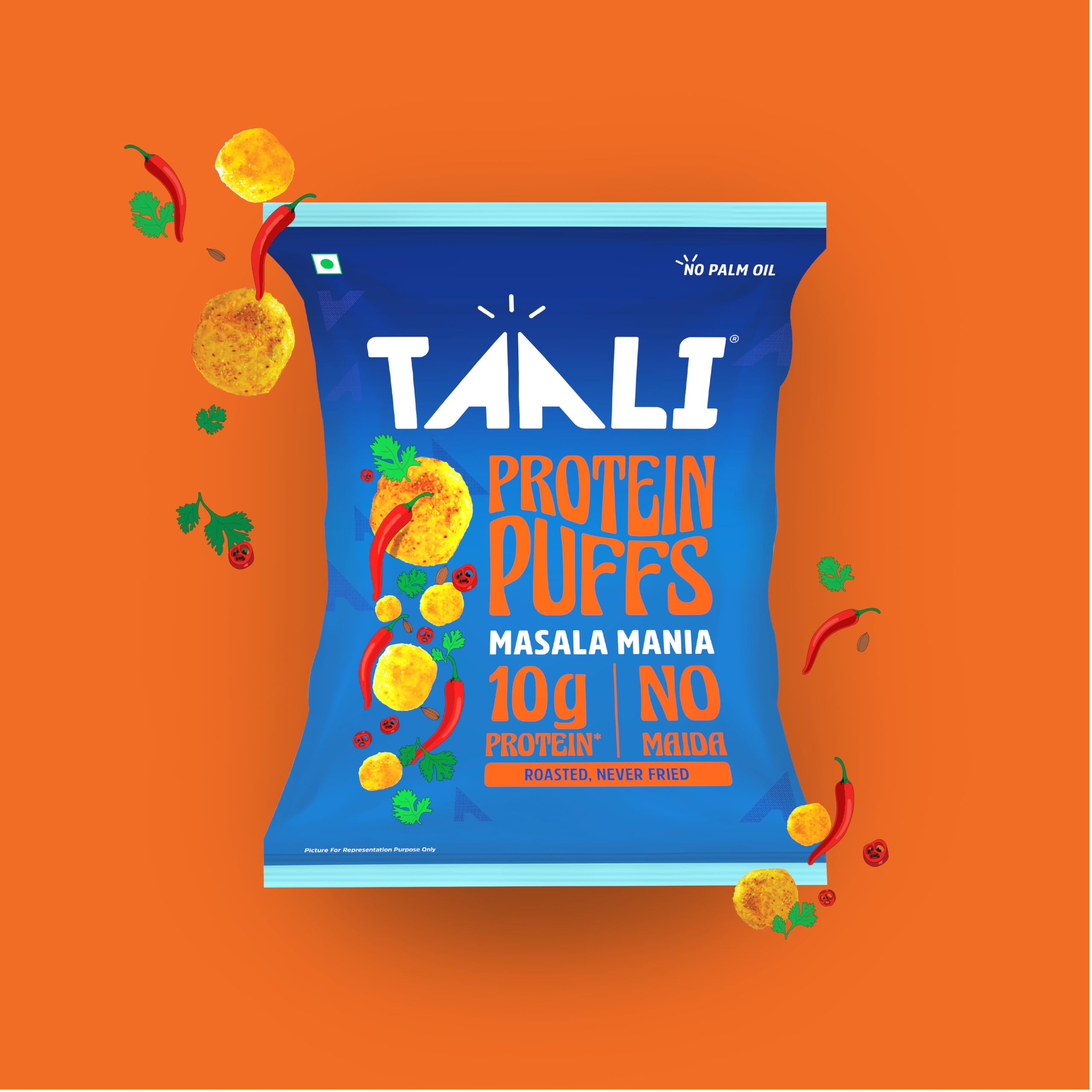 Protein Puffs | Masala Puff, Roasted Snack, Corn & Jowar, No Palm Oil, No Maida, Rich in Protein, 60g