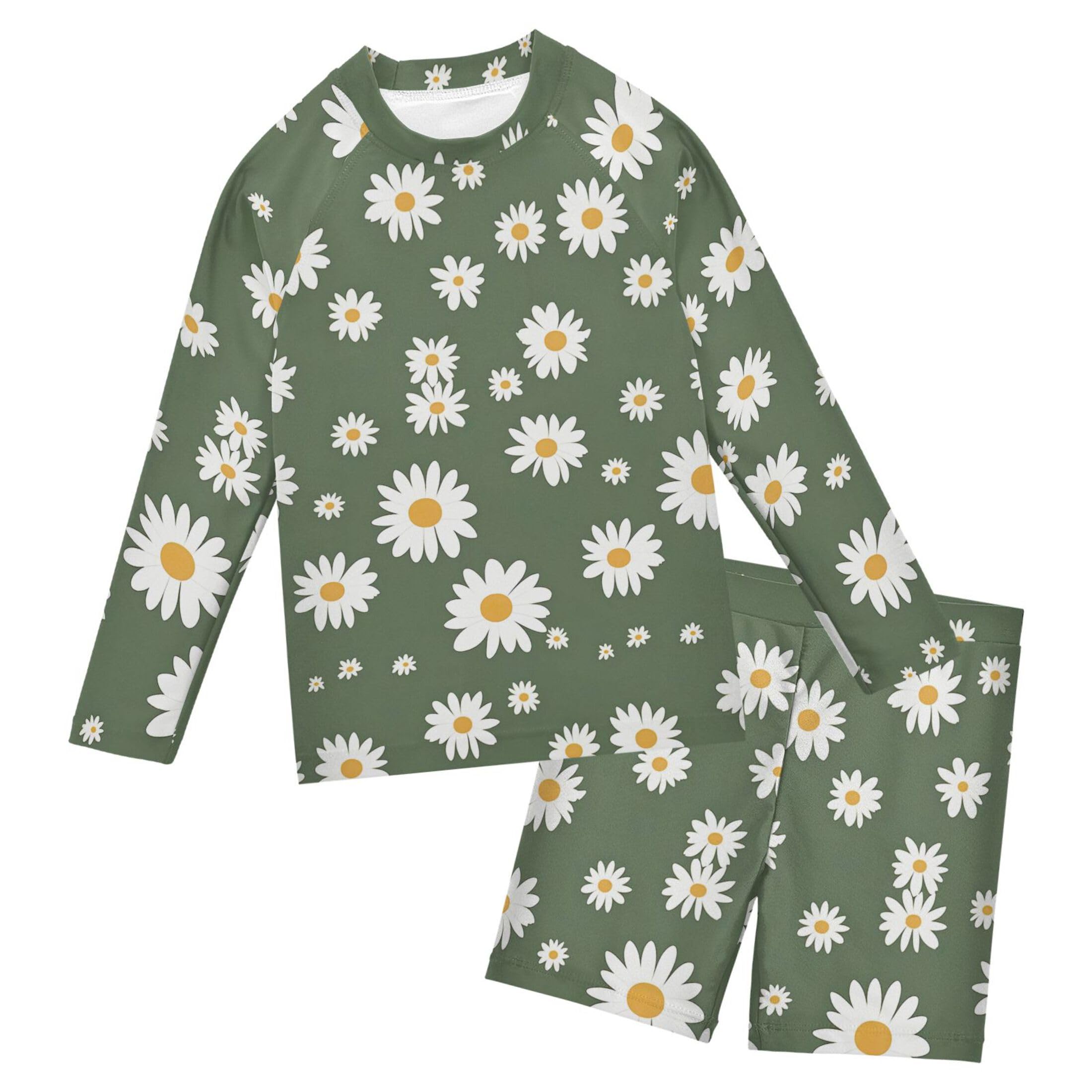 Daisy Flower Flowers Toddlers and Baby Boys' Swimsuit Trunk and Rashguard Set B0402965