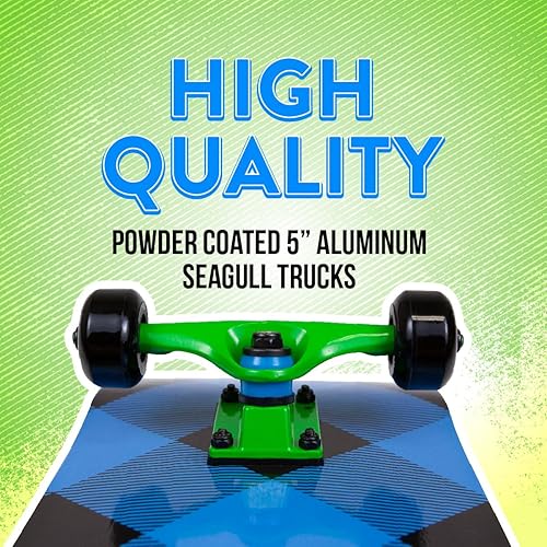 Miniatura 5 de Flybar Patineta completa para principiantes  Monopatín para niños de 31 pulgadas, madera de arce, cóncava, doble patada, ligera, antideslizante,