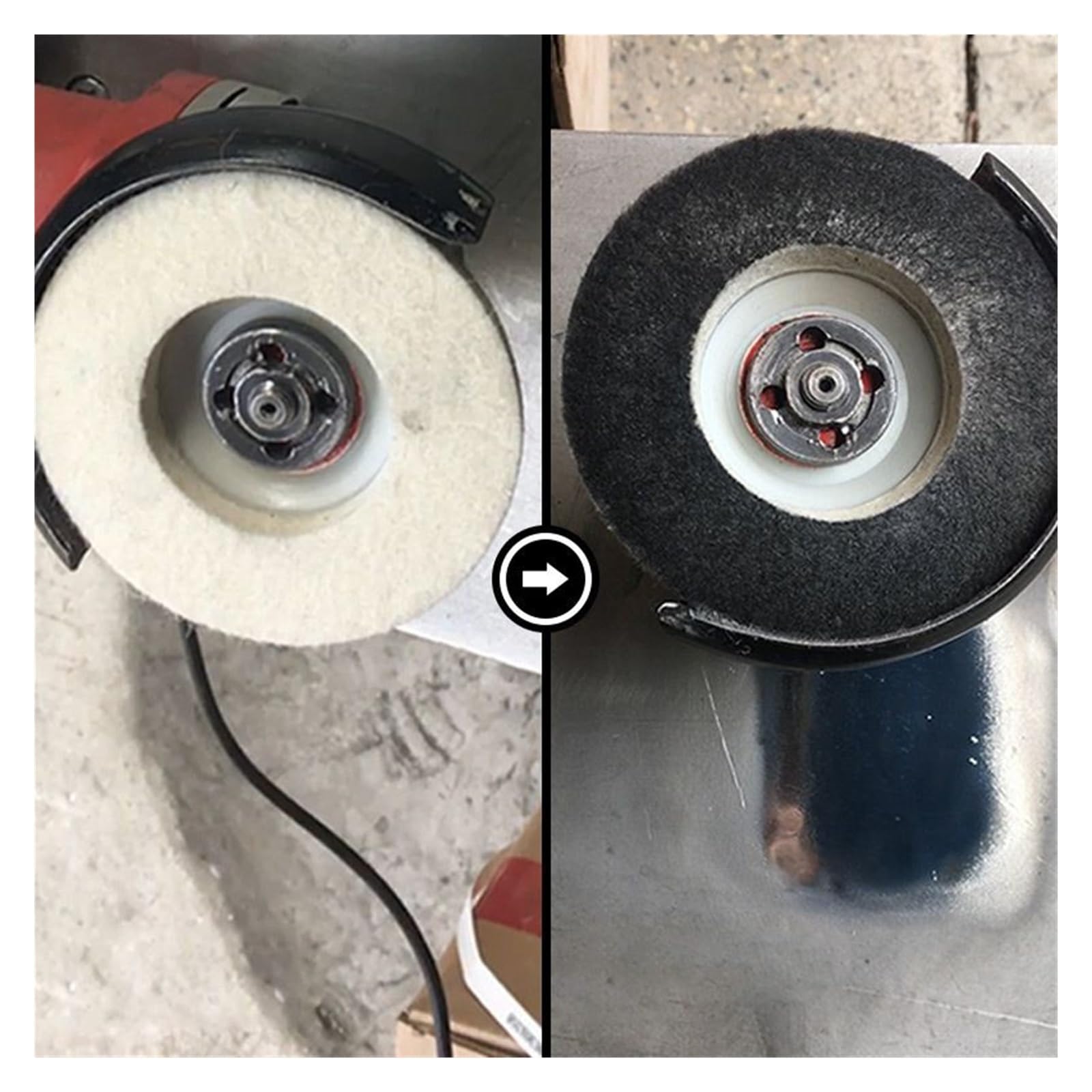 Polierscheibe für Tischschleifmaschine Wollpolierscheibe, Polierscheibe 100, Winkelschleifer, Filzpolierpad for Möbel, Metall, Aluminium(1pcs)