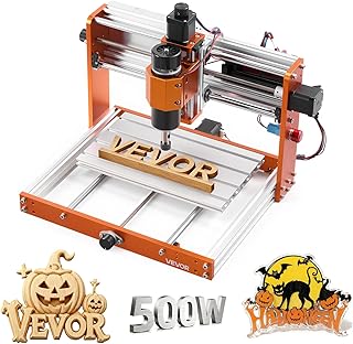 VEVOR CNC Router Machine, 500W Spindle, 3-Axis Wood Engraving Milling Machine, with 300 x 180 x 80 mm Working Area, Offline Controller, Limit Switch, E-Stop, for Wood Acrylic Plastic Carving Cutting