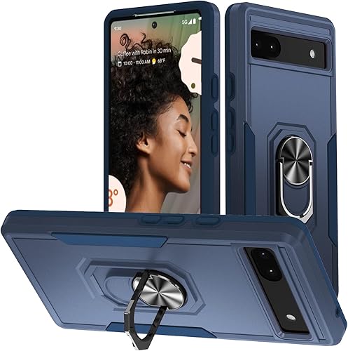 Fucozan Funda para Google Pixel 6A con armadura atril, anillo magnético, resistente protección de grado militar a prueba de golpes para Pixel 6A 5G