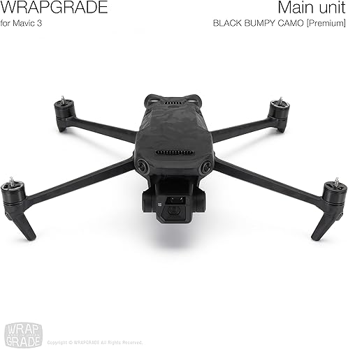 Miniatura 2 de WRAPGRADE Adhesivos de piel completa para DJI Mavic 3  Mavic 3 Classic (camuflaje negro de BUMPY)
