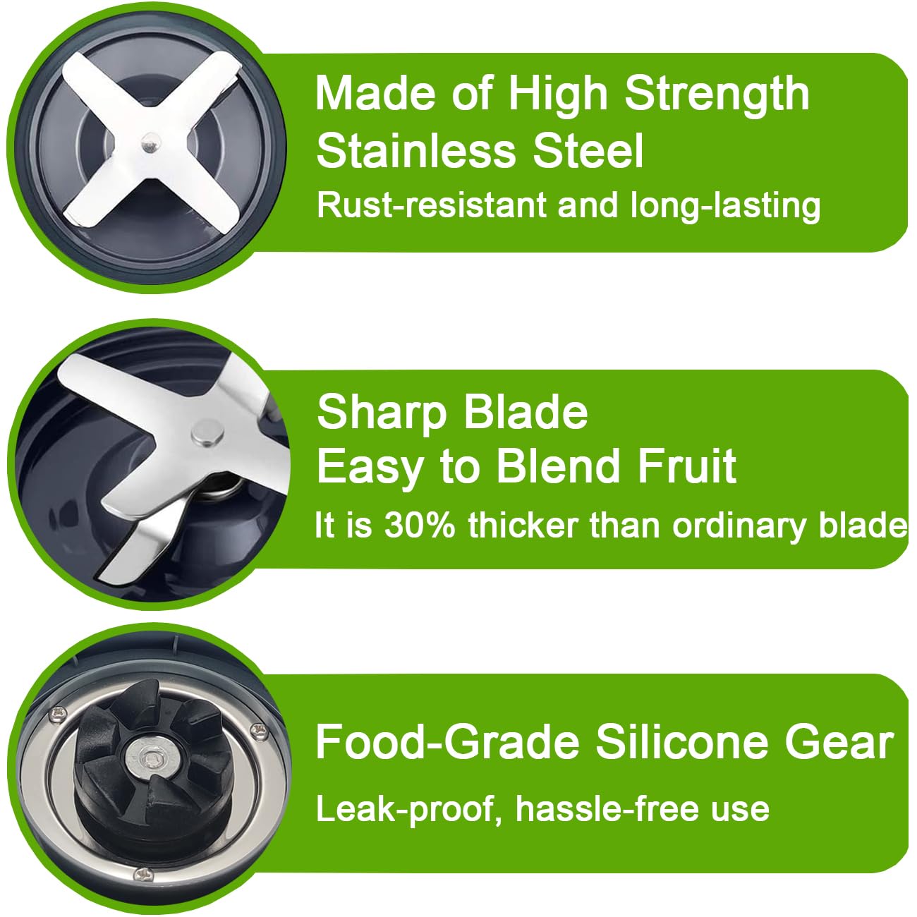 Piezas de Repuesto Compatible con Nutribullet Batidora 600W / Pro 900 Watt Series, Extractor Cuchilla, Vasos de 32oz con Tapa Abatible para Nutribullet Batidora Blender Blade Accesorios
