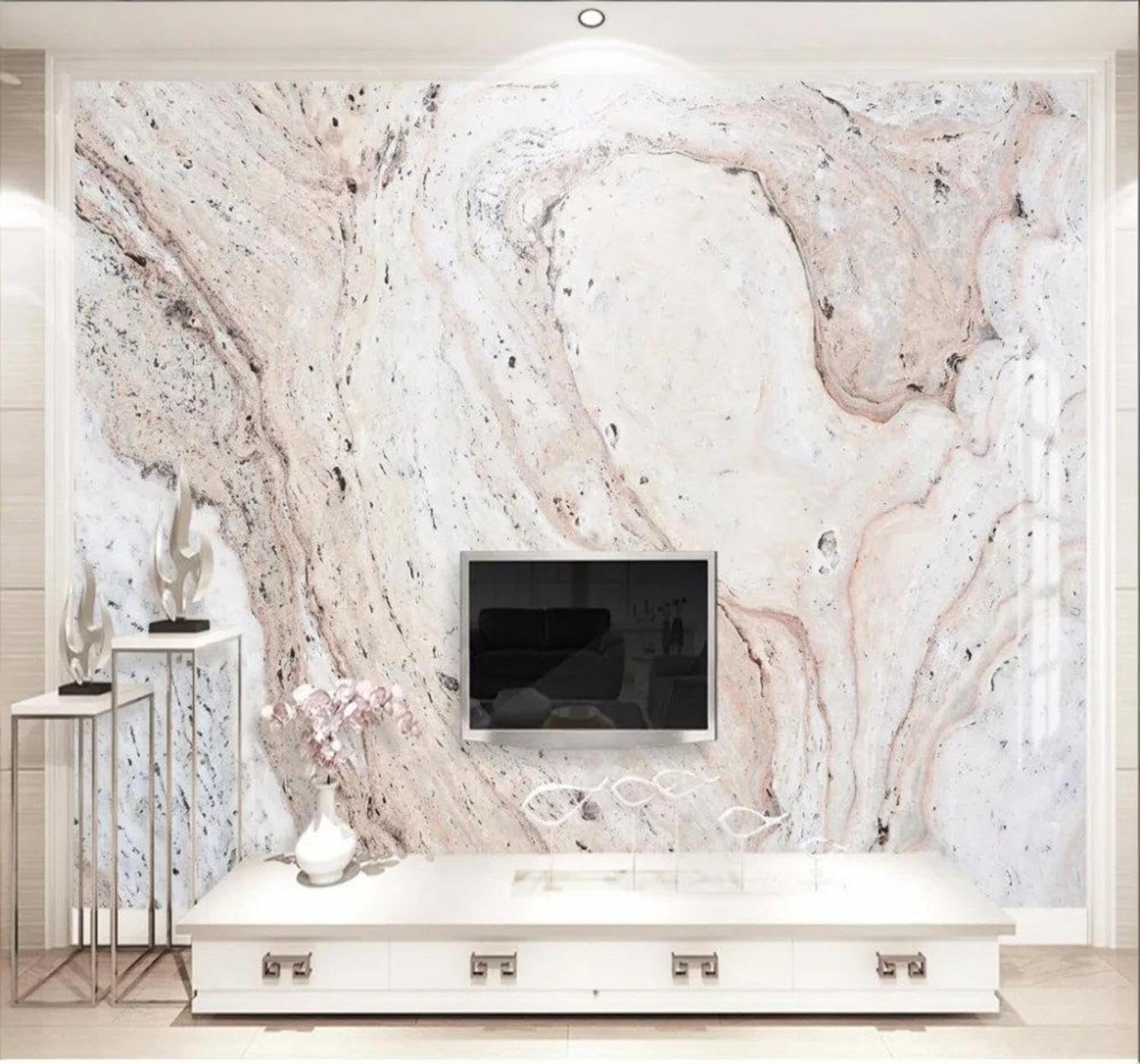 Creative Brown Abstract Marble Effect Texture 3D Wallpaper Easy Install Feature Office Living Room Sofa Bedroom TV Background Wall Decoration-200cm×140cm