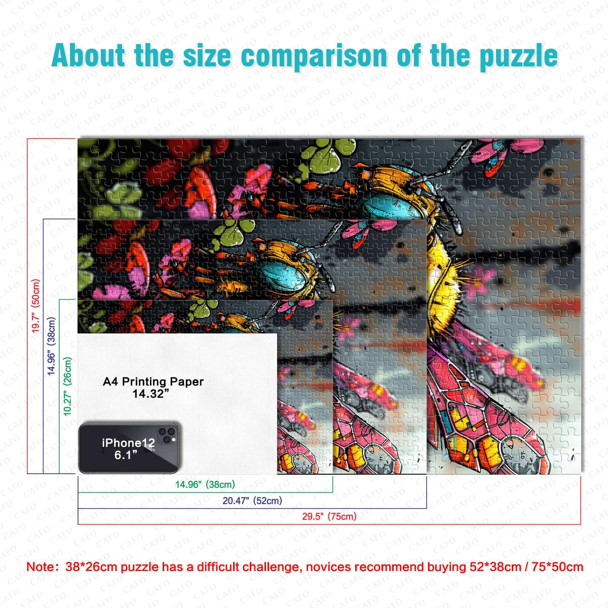 Puzzle per adulti 2000 pezzi api rompicapo puzzle con pezzi completamente ad incastro a forma casuale 70 x 100 cm per bambini di 14 anni