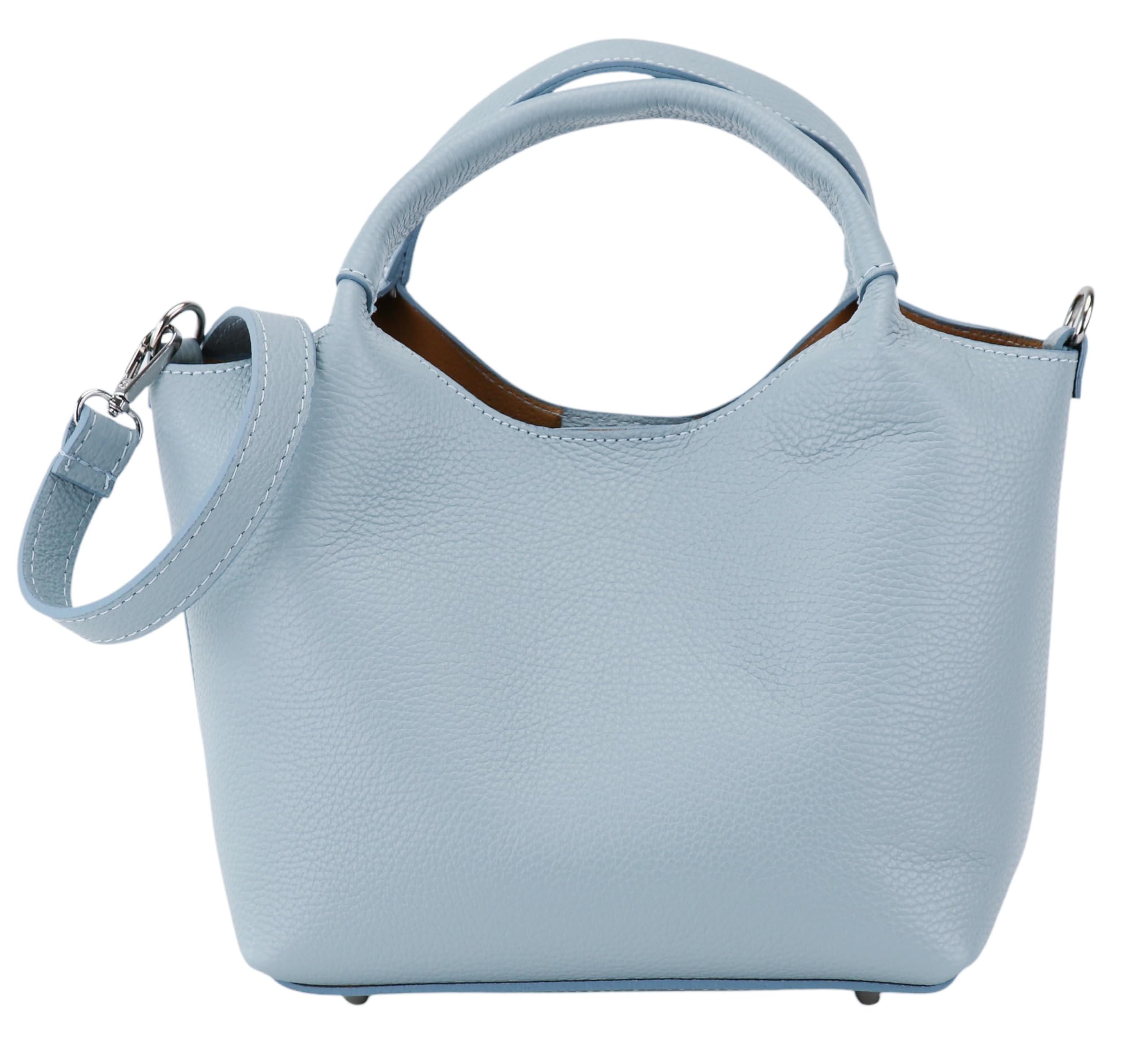SH Leder Damen Handtasche aus Echtleder Beuteltasche mit Schultergurt und Innentasche Elegante Henkeltasche Crossbody Tasche für Alltag & Büro 28x18cm Sophia G684
