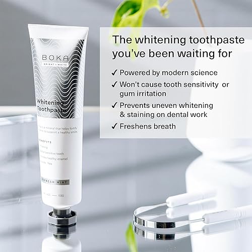 Miniatura 5 de Boka Pasta de dientes sin flúor - Nano hidroxiapatita, remineralizante, dientes sensibles, blanqueamiento - Recomendado por dentistas para el
