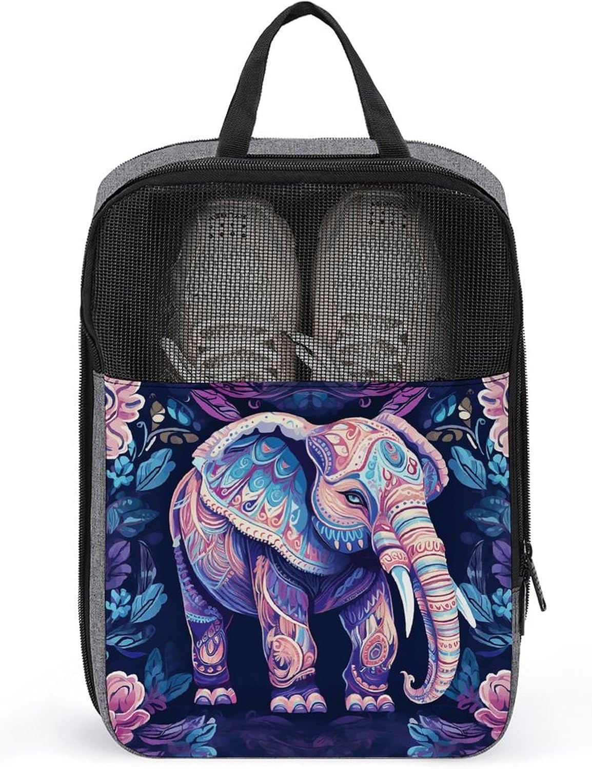 Shoe Bag, Purple Elephant Printed Shoe Bag,storage Hanging Shoe Bag,bath Towel Storage Bag