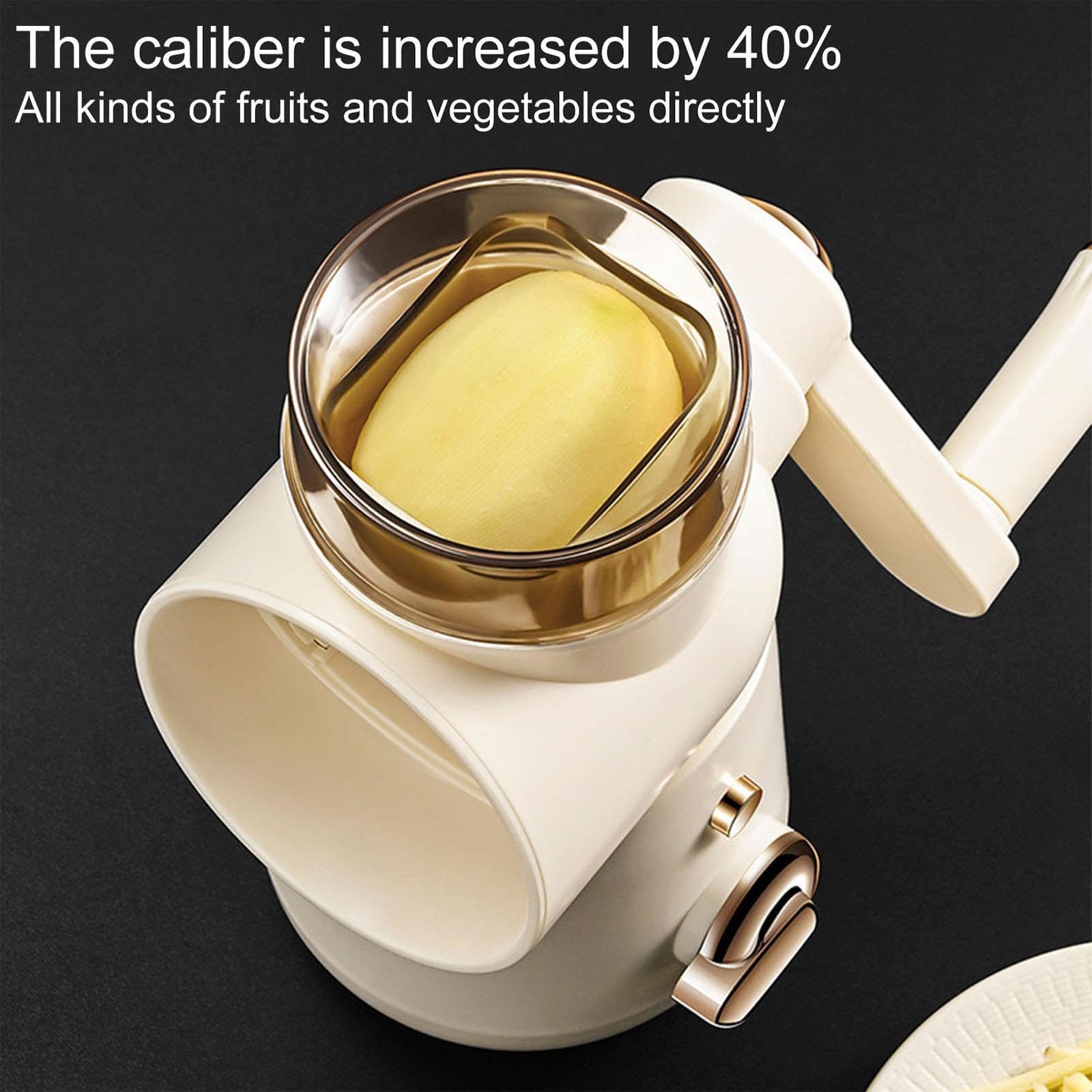Rallador giratorio con base de succión, cortador de verduras multifuncional, 6 cuchillas intercambiables de acero inoxidable, fácil de limpiar para verduras y frutas