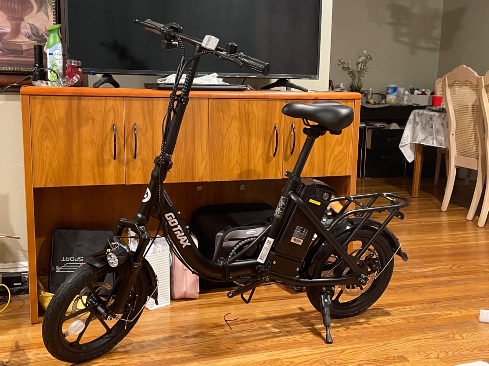 Gotrax 16" Folding Electric Bike, Max 28Miles Range(Pedal-Assist) & Speed 15.5Mph Power by Peak 500W, E-Bike with Removable Battery, Suspension & Adjustable Size, Commuter Bicycle for Adults/Teens photo review
