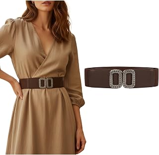 Crusset Stylish Wide Elastic Waist Belt for Women with Metal Buckle – Perfect for Jeans, Dresses & Saree – Fashionable & C... Price In India