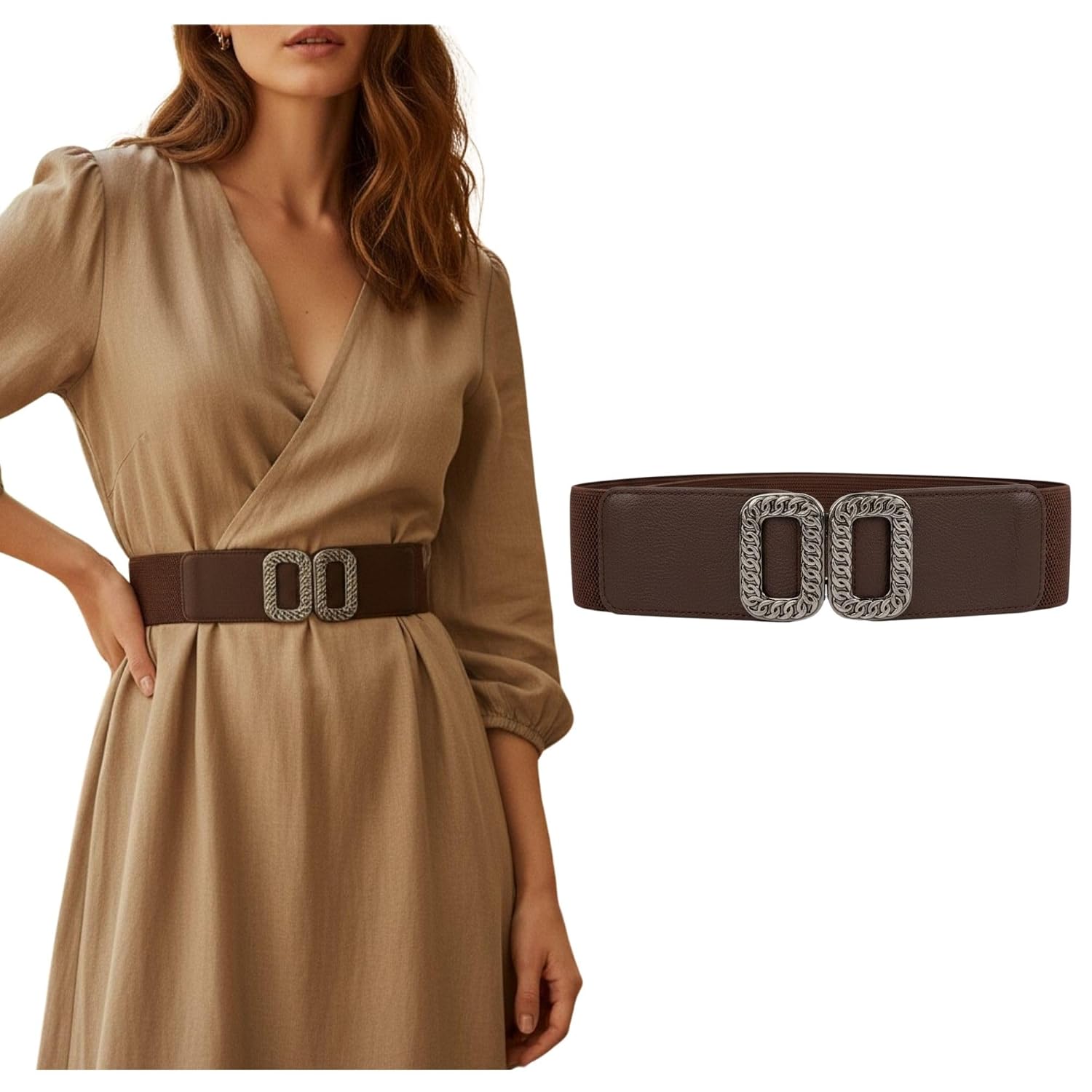 Crusset Stylish Wide Elastic Waist Belt for Women with Metal Buckle – Perfect for Jeans, Dresses & Saree – Fashionable & C... - Review, Price and Buying Guide