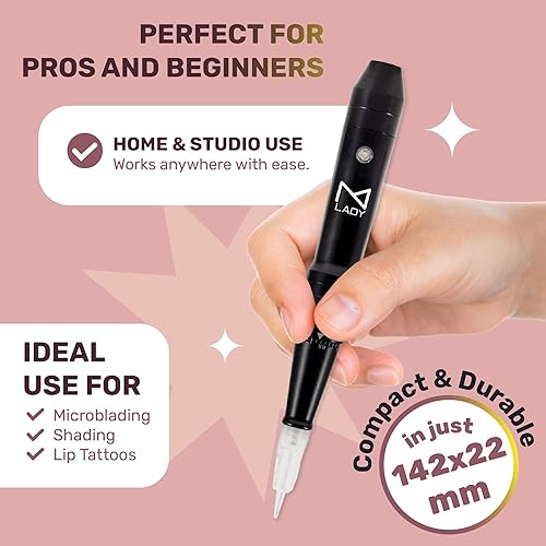 Vista 8 de M Máquina de maquillaje permanente - Máquina de microblading, máquina de tatuaje de cejas - Microsombreado, labio, máquina de cejas Ombre - Kit