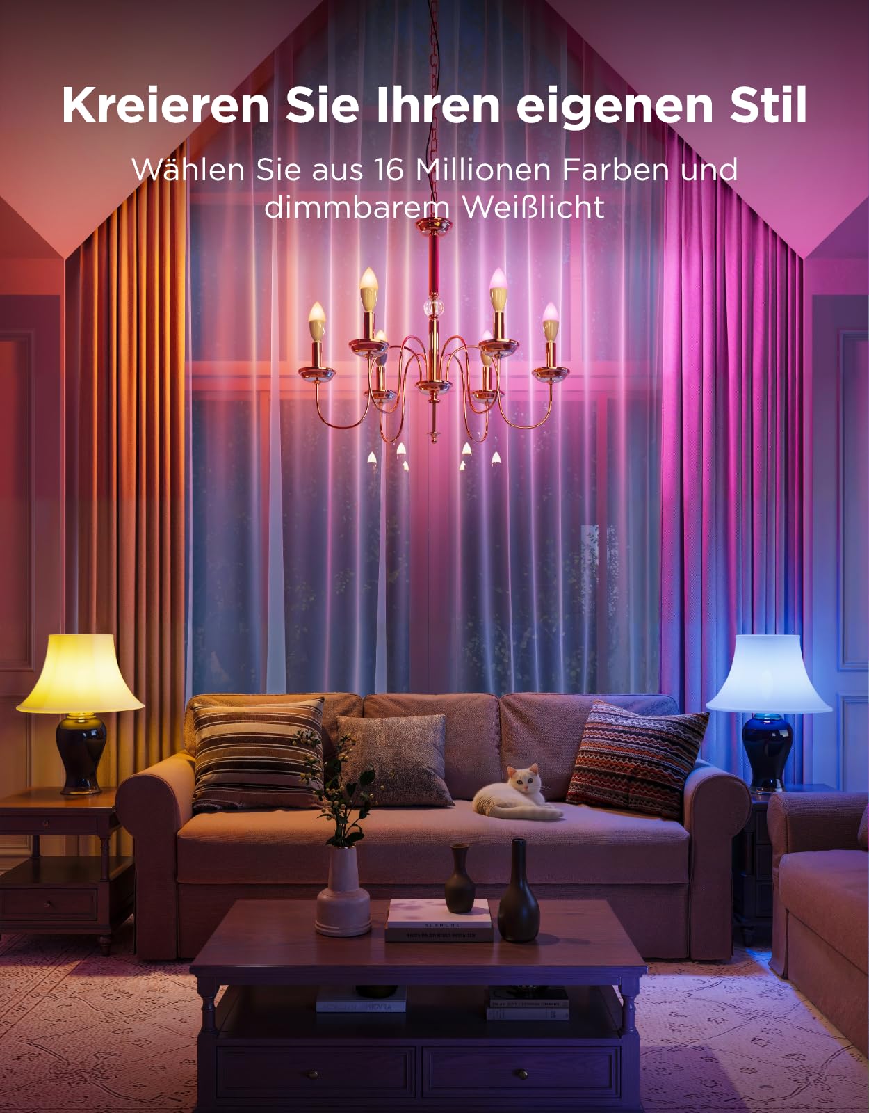 Govee GU10 und E14 Smart LED Glühbirnen Combo mit Matter, Alexa und Google Assistant, RGBWW dimmbar