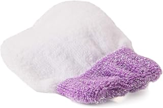 MartiniSPA Italian Made Innovative Makeup Remover Slip-On Glove Infused w/Silver Ion for Natural Protection Against Bacteria & Odor - Ultra Soft & Bacteria Inhibiting (2 Pack/2 Units) White & Purple