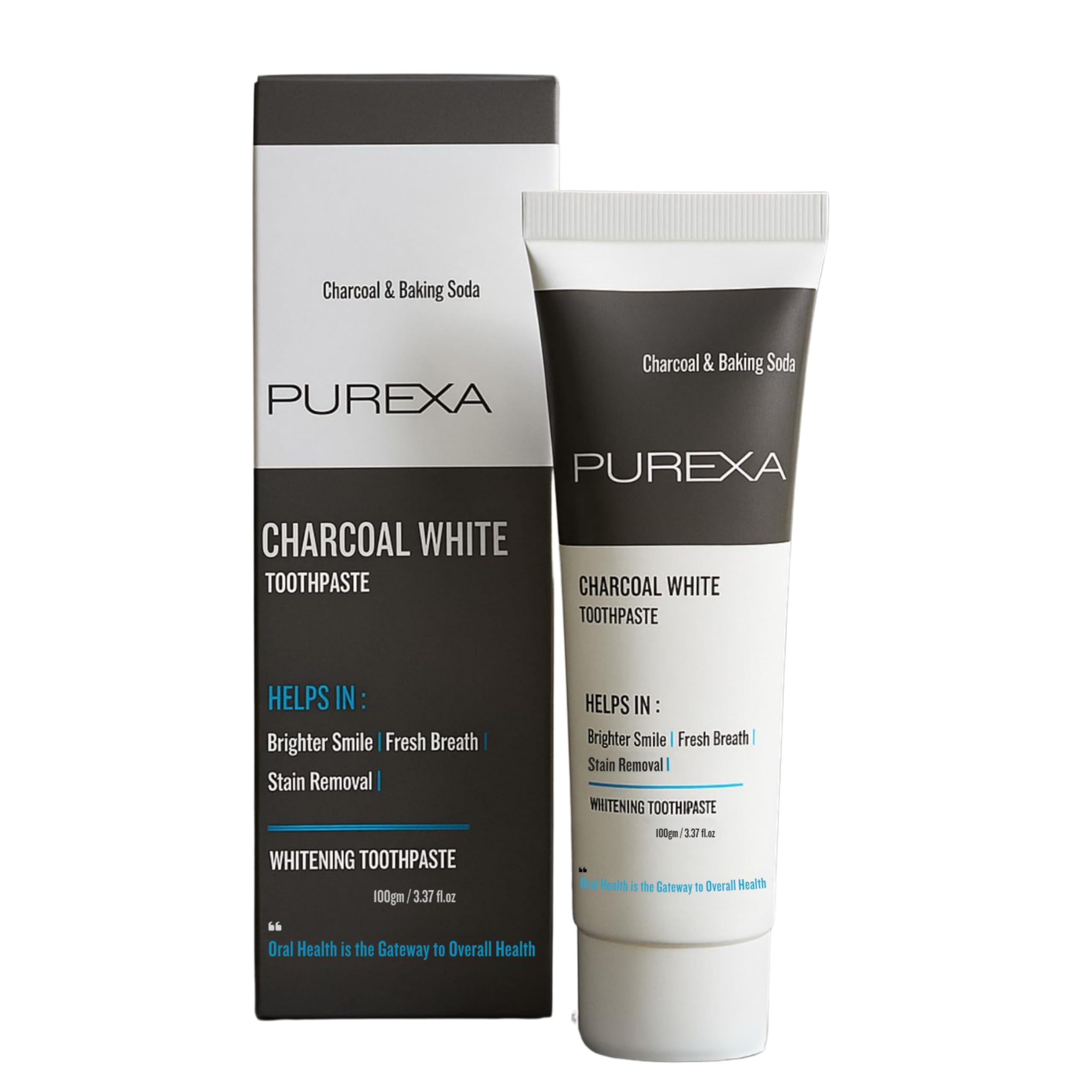 PUREXA Charcoal and Baking Soda Whitening Toothpaste 100g | Removes Tough Stains of Coffee, Tea, Wine & Tobacco | Fluoride Protection, Enamel Safe, Mint Fresh, Oral Care for Adults & Teens-image-29
