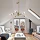 KCO Lighting Modern Sputnik Chandelier 8-Light Clear Glass Globe Ceiling Light Mid Century Brass Flush-Mounted Kitchen Iceland Product Image 4