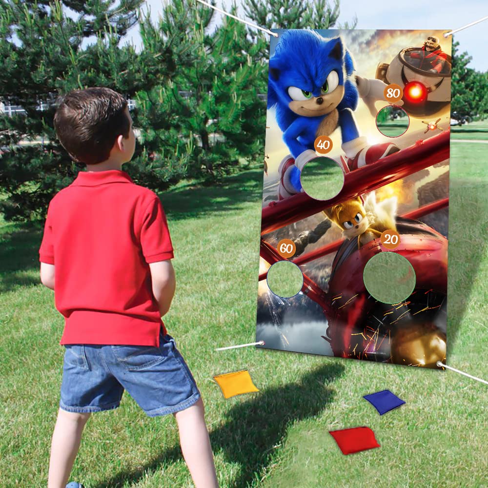 Buy Sonic Toss Game Banner with 3 Bean Bag Indoor Outdoor Bean Bag Toss