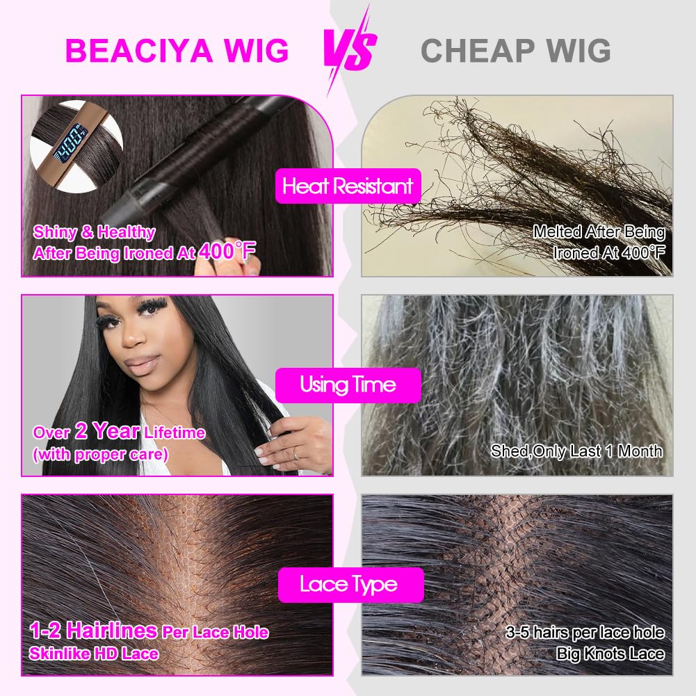 250% Density 13x6 HD Lace Front Wigs,100% Human Hair, [2-Year Life, 250g],Straight Lace Front Wigs Human Hair for Black Women,28 Inch Glueless HD Transparent Lace Frontal Wigs Human Hair