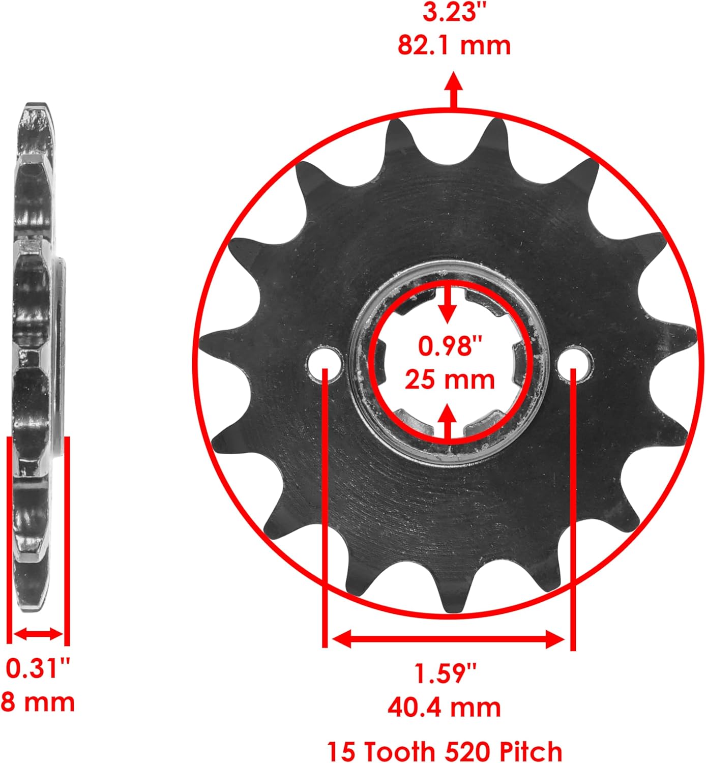 Caltric Black O-Ring Drive Chain and Sprockets Kit Compatible with Yamaha XT600 XT 600 1984-1989