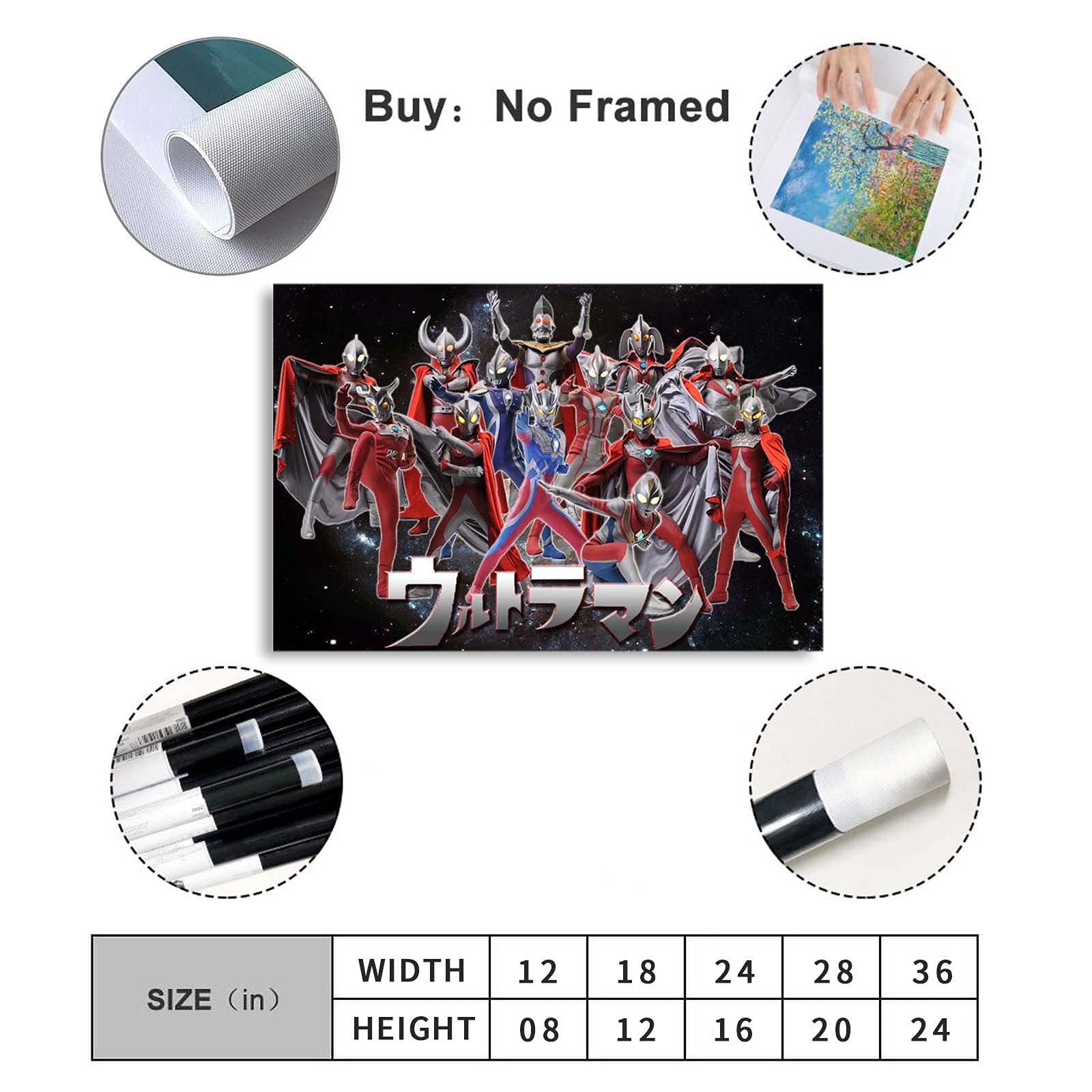 Amazon.co.jp: ウルトラマンアニメポスター、高精細壁画、クラシック
